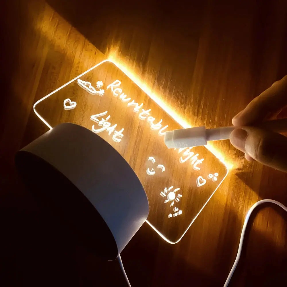 BrightBoard USB Light - Yelopi - LED light acrylic with handwritten letters emitting LED light.