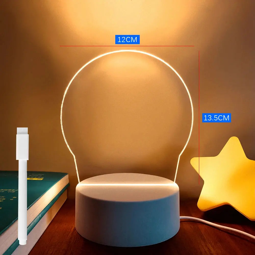 BrightBoard-USB-Light-Yelopi - Acrylic round version width 12cm x Height 13.5cm