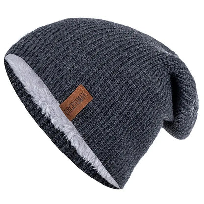 CosyClassic Knitted Beanie - Yelopi Black-Dark-Grey-56cm-60cm