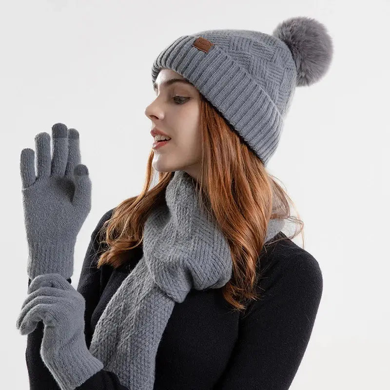 FrostGuard 3-Piece Knitted Set - Yelopi Grey