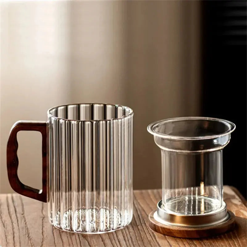 Glass Tea Mug WoodenWave - Yelopi