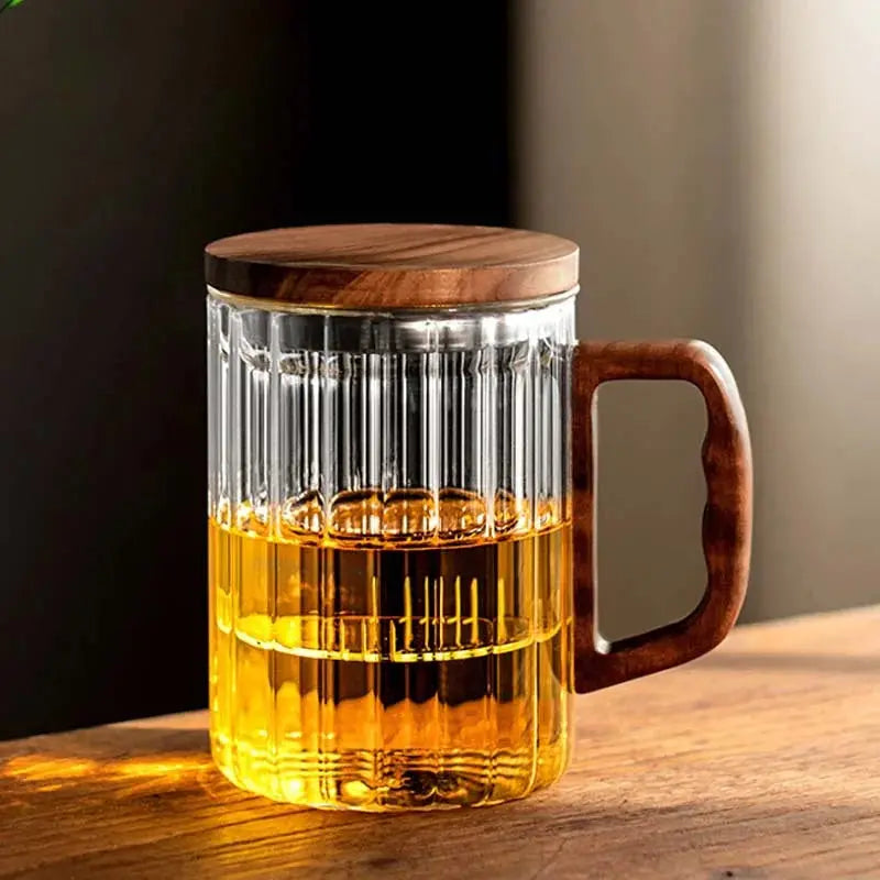 Glass Tea Mug WoodenWave - Yelopi