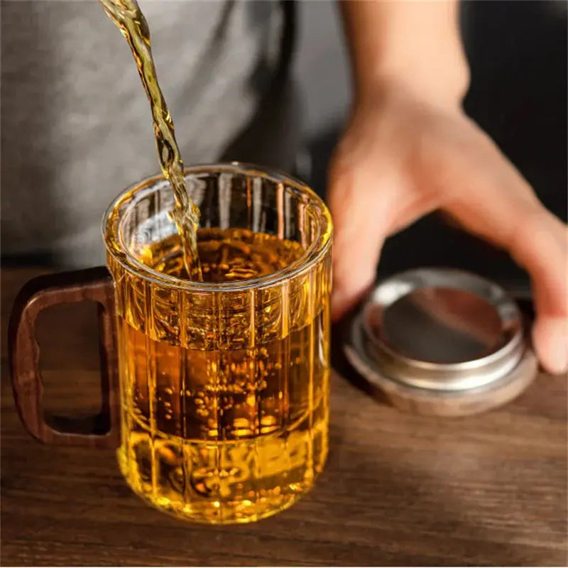 Glass Tea Mug WoodenWave - Yelopi