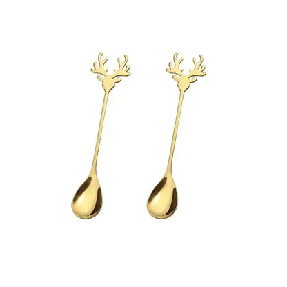 HolidaySip Spoon Set - 2 gold color spoons - Yelopi