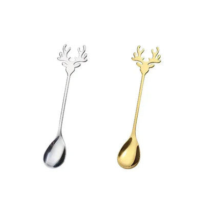 HolidaySip Spoon Set - 1 silver and 1 gold color spoons - Yelopi