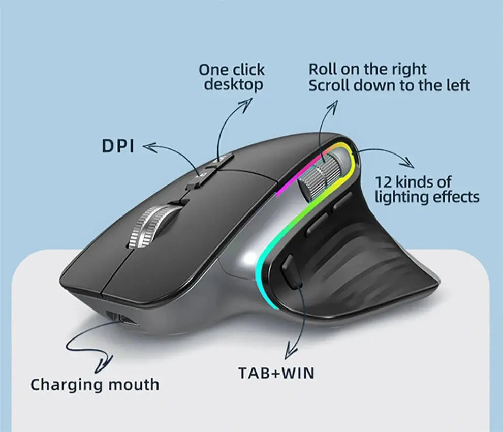 Multi-Device Ergonomic Wireless Mouse - Yelopi