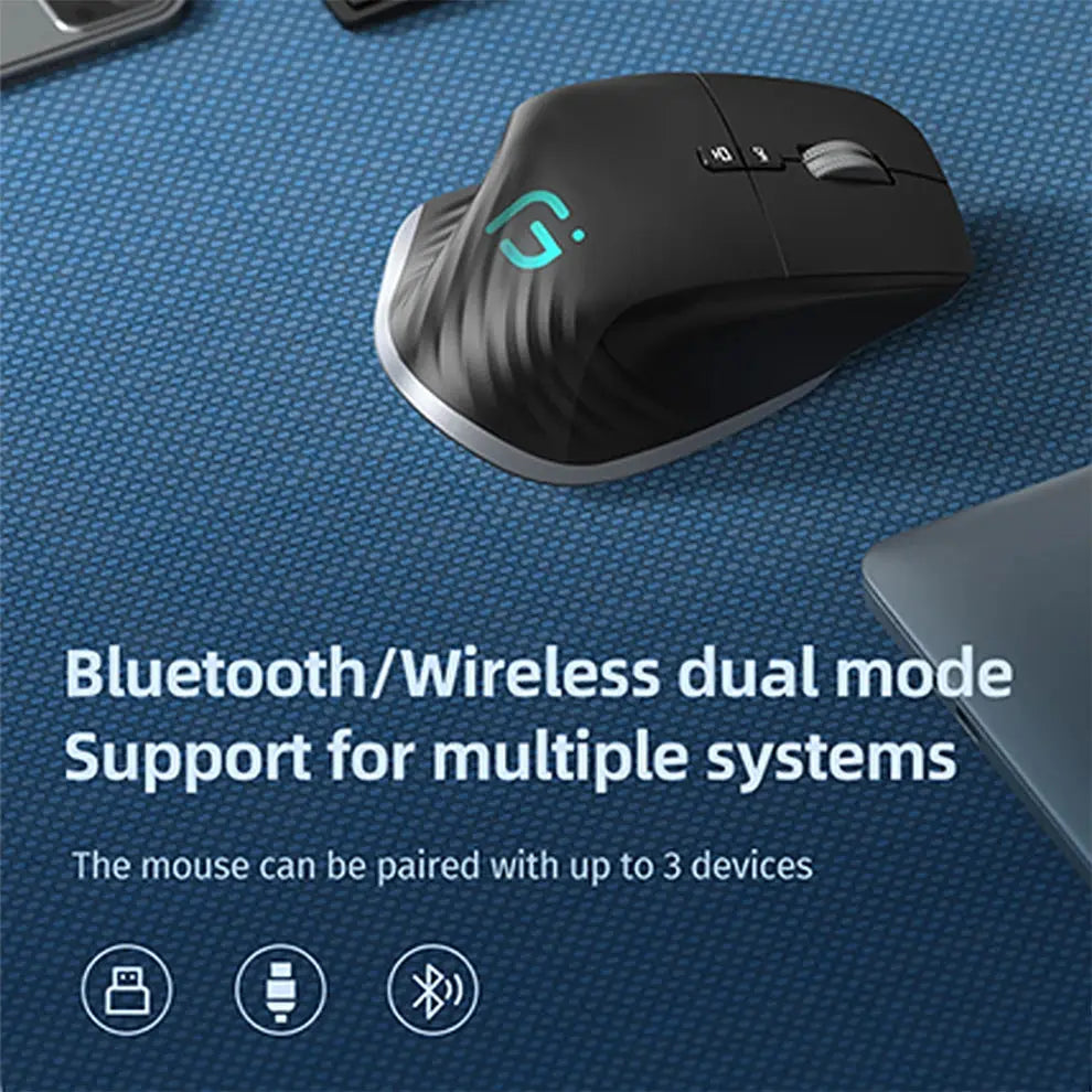 Multi-Device Ergonomic Wireless Mouse - Yelopi