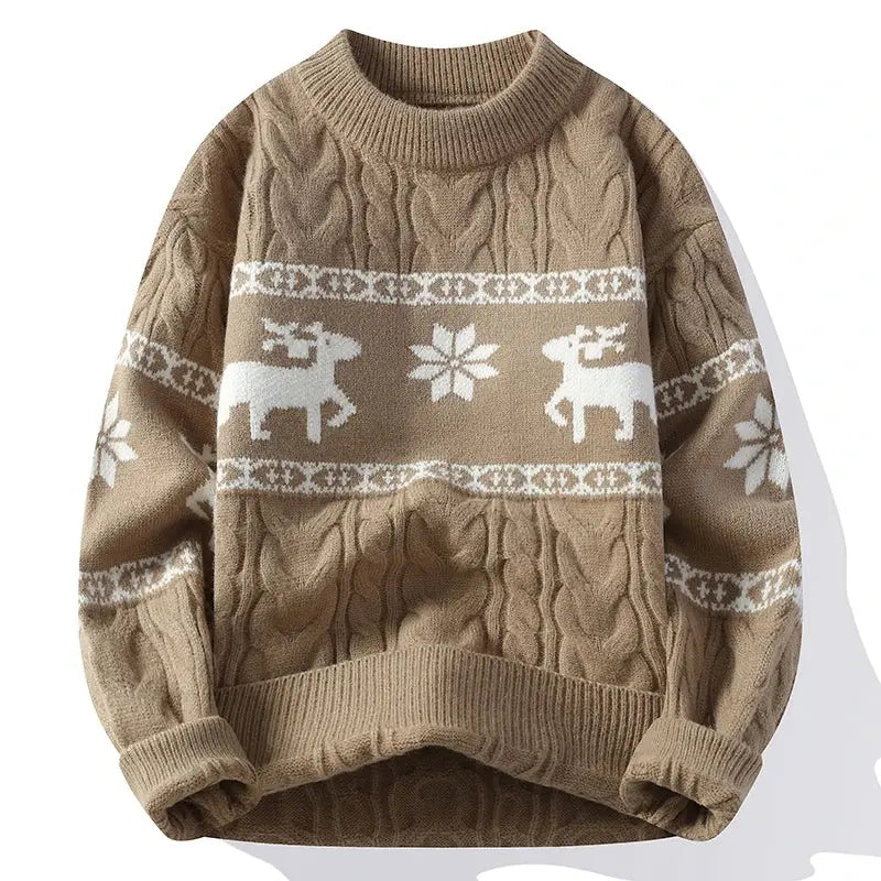 NordicFlair Cashmere Men Christmas Knit - Yelopi Khaki-XXL-75-80KG