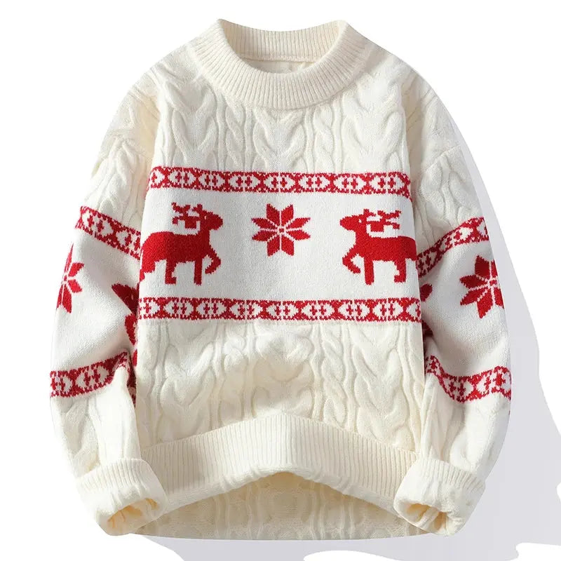 NordicFlair Cashmere Men Christmas Knit - Yelopi White-XXL-75-80KG