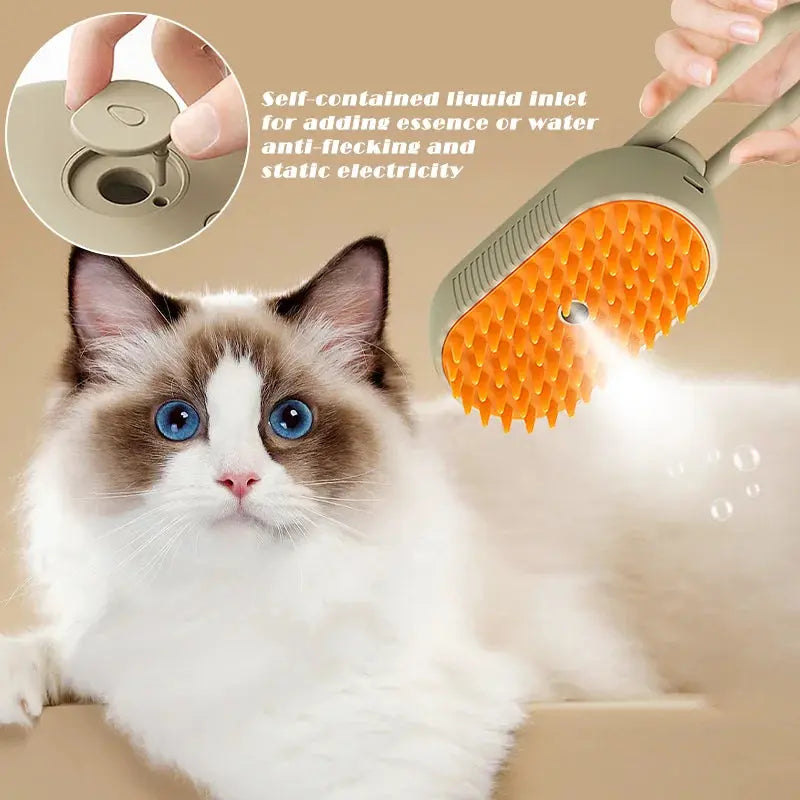 PawLux 3-in-1 Pet Groomer: Electric Spray Brush & Magic Massage Comb - Yelopi