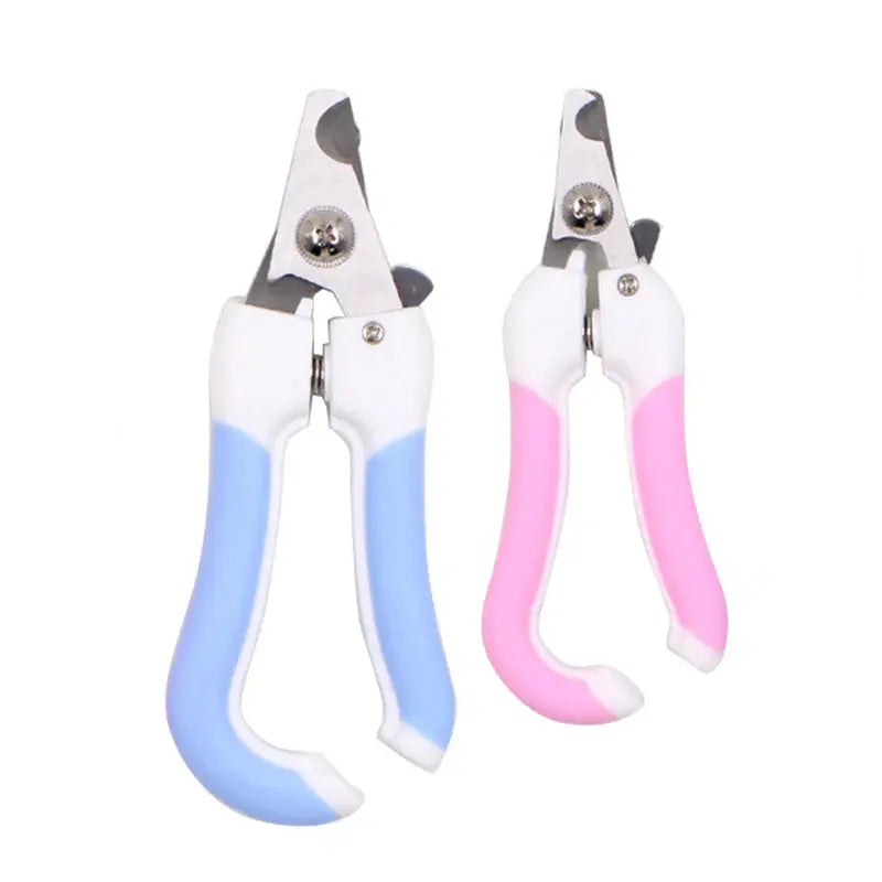 PetEase - Professional Pet Nail Clippers, one in blue and other in pink color - Yelopi