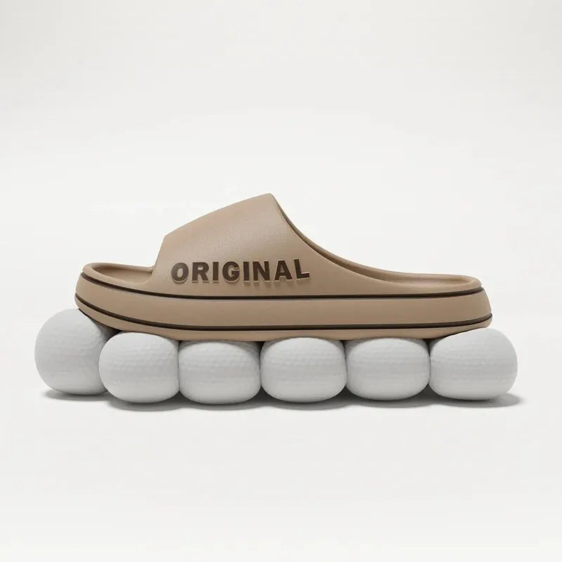 Summer Beach Lettered Slippers with Anti-Slip Sole