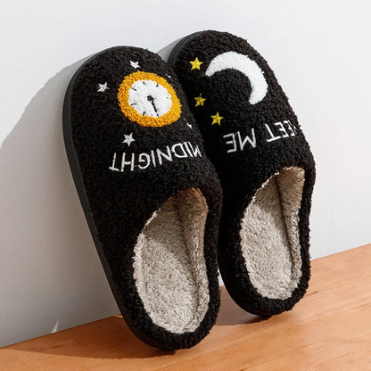 Pantuflas cálidas de luna de medianoche 