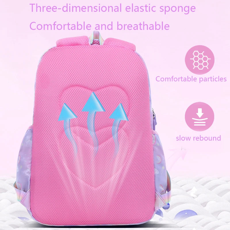 Rainbow Flutter Night Reflection School Bag