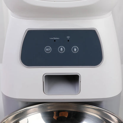 3.5L WiFi-Enabled Automatic Pet Feeder with Voice Recorder and Slow Feed Mode