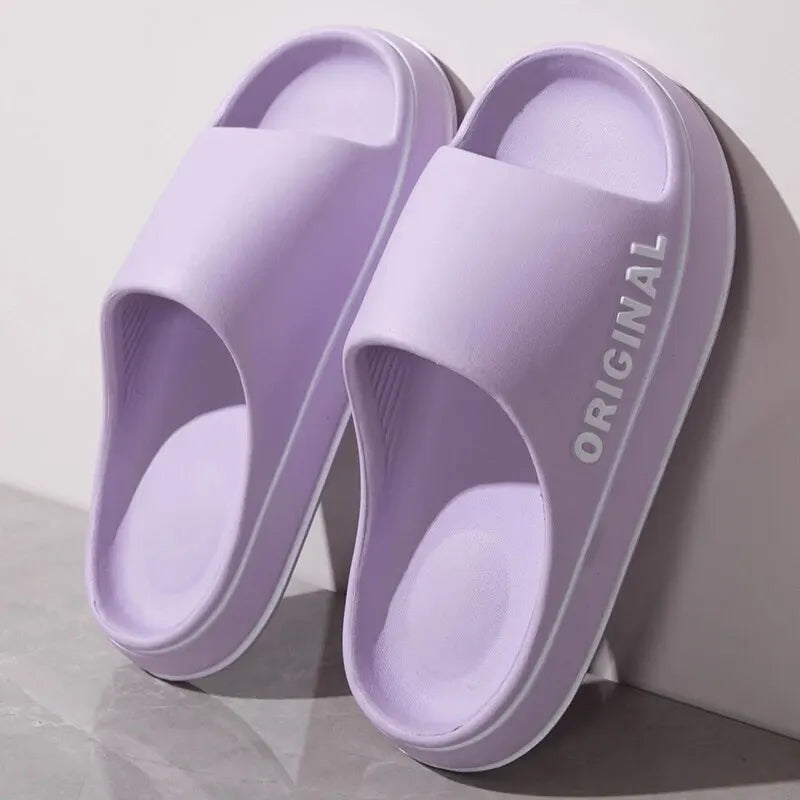 Summer Beach Lettered Slippers with Anti-Slip Sole