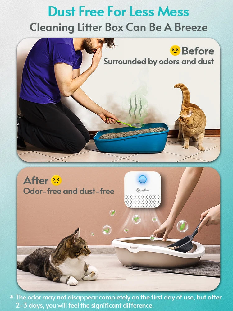 Éliminateur d'odeurs intelligent pour chat DownyPaws 4000 mAh