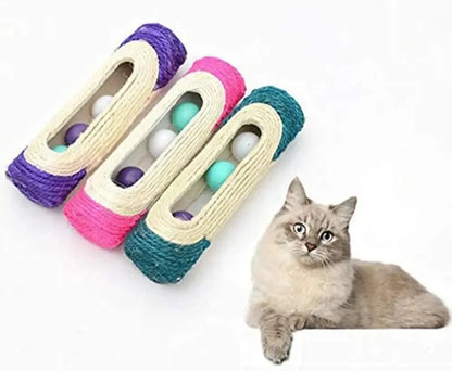 Scratch ‘n’ Roll Cat Interactive Toy in different colors and a Cat - Yelopi