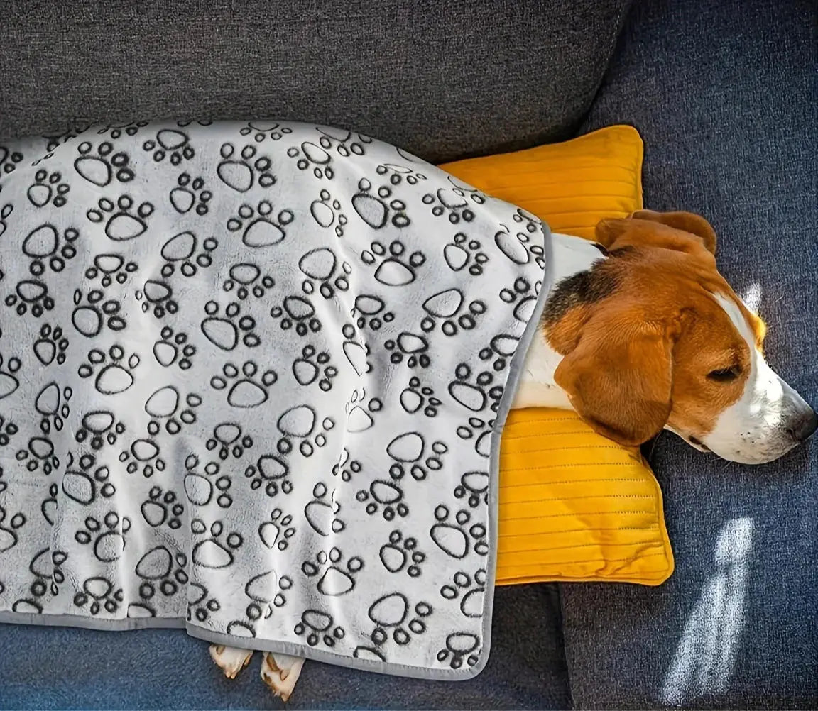 Soft fluffy high quality pet blanket with a dense, cosy texture, perfect for pets who love snuggling. This blanket offers warmth and security, keeping pets comfortable and relaxed.