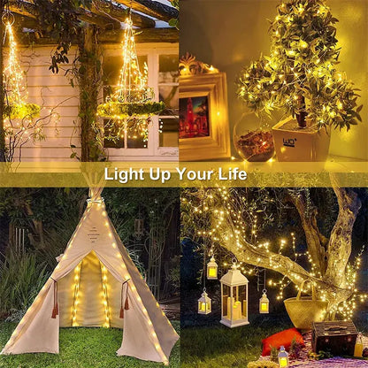 SolarTwinkle Decor Light Strings - Yelopi - lights on in decor home and tree garden