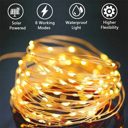 SolarTwinkle Decor Light Strings - Yelopi - features - solar powered, 8working modes, Waterproof light, Higher flexibiliy