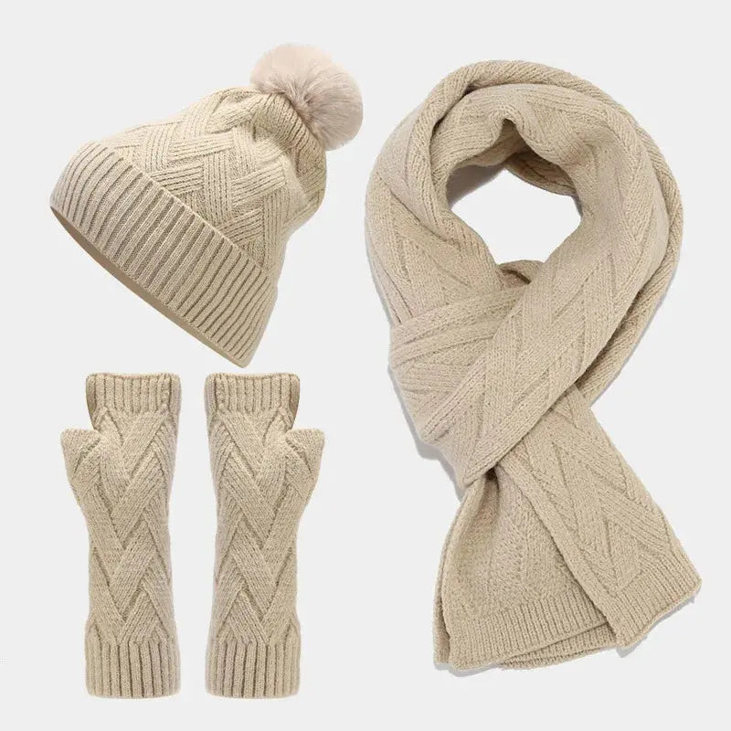 WarmNest Knitted Trio - Yelopi Beige