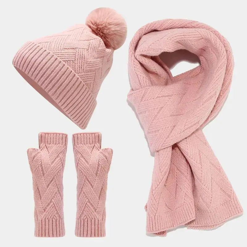 WarmNest Knitted Trio - Yelopi Pink